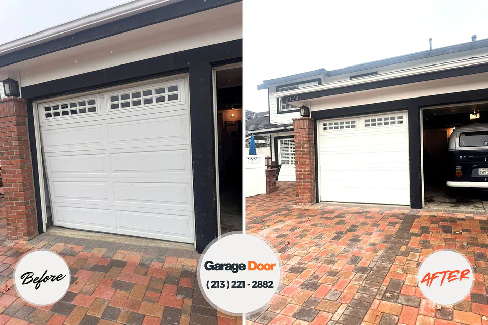 Before and after: garage door repair Ravenna, OH